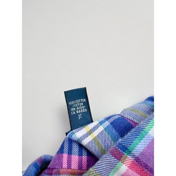 POLO RALPH LAUREN Blue Pink Madras Plaid Cotton Twill Button Down Shirt, Size M - Picture 14 of 15